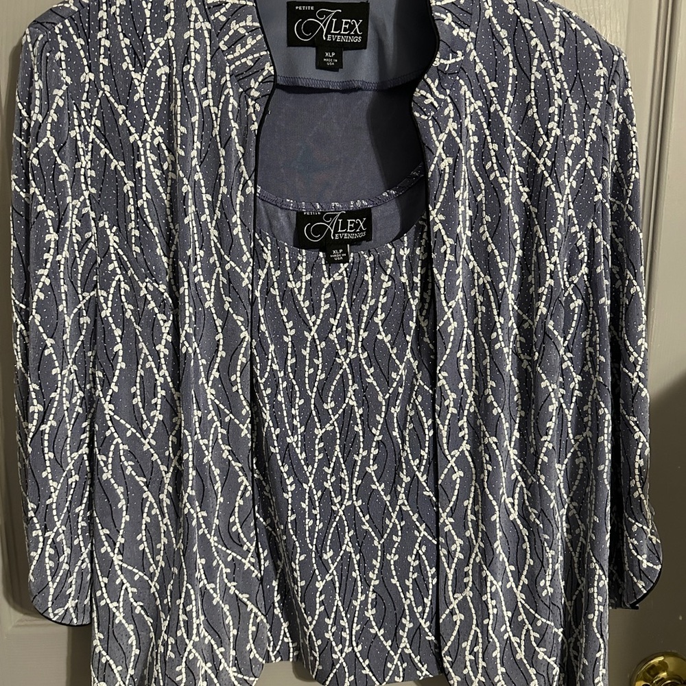 Alex Evenings Navy and White Jacket
